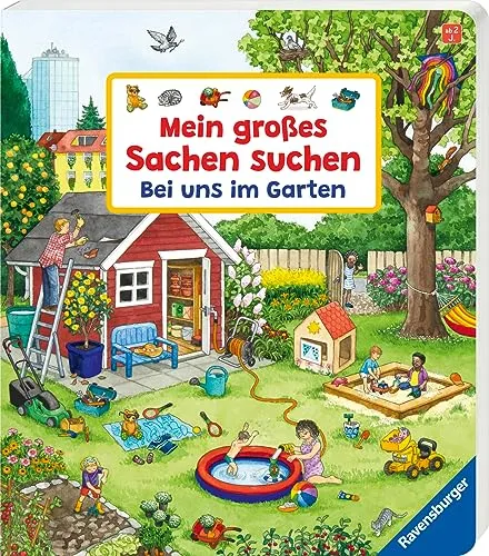 Mein großes Sachen suchen: Bei uns im Garten - Alphabet für Kinder - Fördert spielerisch das Lernen von Buchstaben und Wörtern in einer spannenden Gartenwelt.