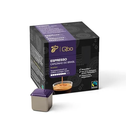 Tchibo Qbo Espresso Cafezinho do Brasil Premium Kaffeekapseln, 27 Stück (Espresso, Intensität 8/10, temperamentvoll & nussig), nachhaltig, aus 70% nachwachsenden Rohstoffen & klimaneutral kompensiert