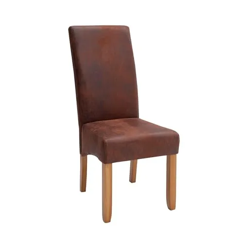 Riess-Ambiente Polsterstuhl CASA vintage braun - Eleganter Esszimmerstuhl mit Microfaser-Bezug und stabilen Massivholz-Beinen. Ideal für stilvolle Akzente in deinem Zuhause.