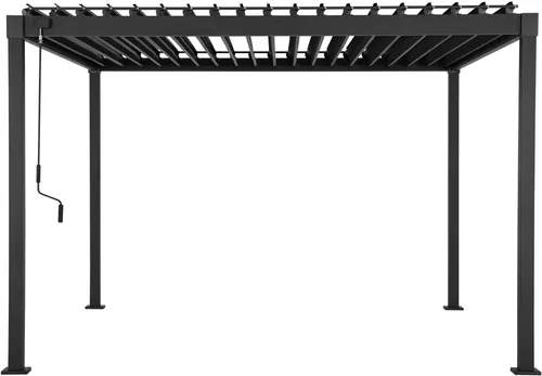 Mirador Pergola 80S Pavillon Terrassenüberdachung – Anthrazit, verstellbares Lamellendach 400x300 cm - Stylische und praktische Pergola in Anthrazit für Terrasse oder Garten. Mit verstellbarem Lamellendach für flexiblen Schutz und elegantes Design. Ideal für entspannte Stunden im Freien.