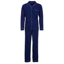 Henry Terre Schlafanzug Pyjama Set Langarm - Diamant blau XL - Kinder-Nachtwäsche aus 80% Baumwolle für höchsten Komfort, mit klassischem V-Ausschnitt und bedrucktem Design, perfekt für gemütliche Nächte.