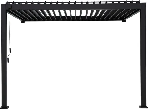 Mirador Pergola Classic 3x4 Wandmontage anthrazit - Pavillon mit Lamellendach für flexiblen Sonnenschutz, aus robustem Aluminium in stilvollem Anthrazit, ideal für Garten und Terrasse.