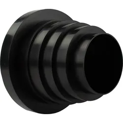 Reduzierstück für Lüftungsrohre – Schwarz - Universelles Mehrfach-Reduzierstück aus PVC für Lüftungssysteme. Für Rohrdurchmesser von 80 bis 150 mm. Einfach zu montieren mit Rohrschelle oder Klebeband.
