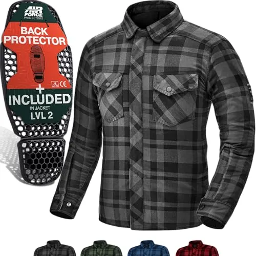 SHIMA RENEGADE MEN Motorrad Hemd - Verschleißfest und Komfortabel - Schutzjacke für Herren mit CE Protektoren, 100% Kevlar-Verstärkung und bequemen Stretcheinsätzen für optimale Bewegungsfreiheit beim Fahren.