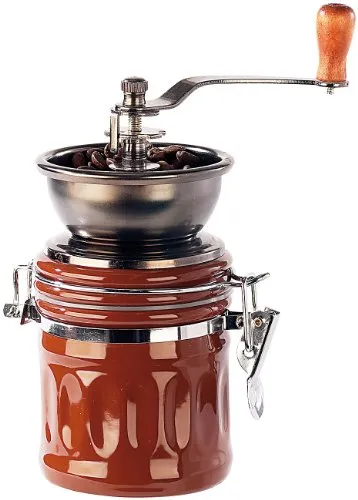 Rosenstein & Söhne Handkaffeemühle "Genua" - Manuelle Kaffeemühle mit hochwertigem Keramik-Mahlwerk und luftdicht schließendem Aroma-Behälter für frisch gemahlenen Kaffee.