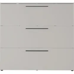 Xxxl Schuhkipper in Kaschmirfarbe, 140x129 cm - Schuhschrank in minimalistischer Kaschmirfarbe mit 3 Klappen, Platz für bis zu 18 Paar Schuhe, leicht zu reinigen und stilvoll für jedes Interieur.