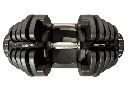 U.N.O. FITNESS Hantel-Set DB 40 - Verstellbare Hantel für flexibles Training - Hantelsets für flexibles Hanteltraining mit 15 Kombinationsmöglichkeiten und Schnellverstellung von 4 - 38 Kg, ideal für effektives Krafttraining zu Hause.