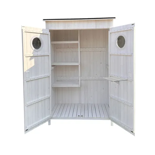 Leco Moderner Gartenschrank TONI weiß - Sonstige Gartenmöbel mit viel Stauraum. Der wetterfeste Gartenschrank aus lasiertem Tannenholz bietet zahlreiche Aufbewahrungsmöglichkeiten für Polster und Gartengeräte.