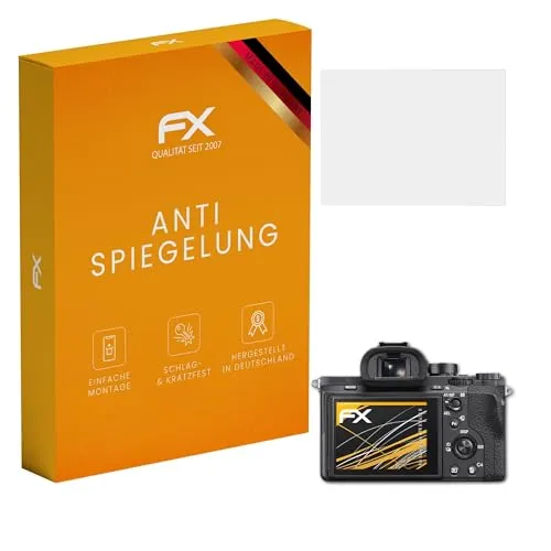 atFoliX Panzerfolie kompatibel mit Sony Alpha a7R II / a7S II Schutzfolie, entspiegelnde und stoßdämpfende FX Folie (3X)