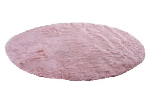 Fellteppich Deko-Fell FUR, Rosa, Ø 120 cm, rund - Der Deko-Fell Teppich von Home4You in zartem Rosa bringt Gemütlichkeit in Ihr Zuhause. Mit einem Durchmesser von 120 cm ist er perfekt für Tische oder Stühle und sorgt für stilvolle Akzente in jedem Raum.