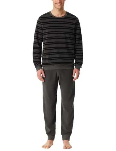 Schiesser Herren Schlafanzug lang mit Bündchen - Bequeme Nachtwäsche - Komfortabler Herren Schlafanzug mit Bündchen für entspannten Schlaf. Ideal für kalte Nächte, hochwertiger Stoff sorgt für ein angenehmes Tragegefühl.