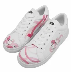 DOGO Ace Sneakers "You, Me And The Sea" Damen Sneaker - Veganer Damen Sneaker aus hochwertigem Lederimitat in Rosa, zeitloses Design mit hohem Tragekomfort und individuellen Motiven für vielseitige Kombinationen.