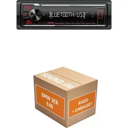 Kenwood KMM-BT209 Autoradio Einbaupaket für BMW 3er E46 - Komplettset für den einfachen Austausch des Autoradios in BMW 3er E46 (1998-2007): Inklusive Kenwood KMM-BT209 mit Bluetooth für freihändiges Telefonieren und Musik-Streaming. Ideal für mühelose Installation.