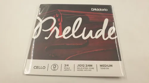 D'Addario Prelude J1012 3/4M Cello Saite D - Stahlkern Nickel besponnen NEU OVP