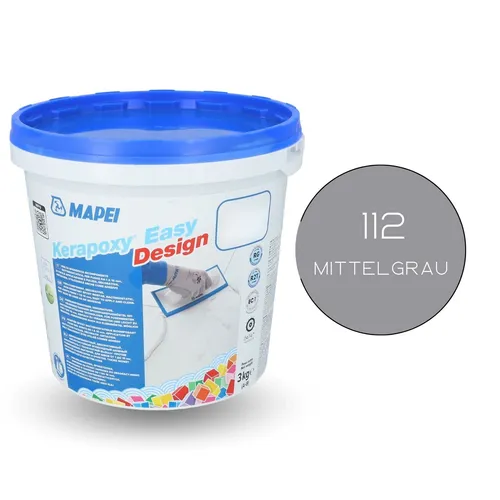 MAPEI® KERAPOXY Easy Design 2K 3 kg 112 mittelgrau Epoxidharz-Fugenmörtel-Klebstoff Fliesenfuge