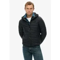 Superdry Herren Fuji Lite Kapuzenjacke Tiefschwarz M - Funktionsjacken mit schmaler Passform für einen figurbetonten Look und verstellbarer Kapuze – ideal für aktive Tage und stylische Auftritte.