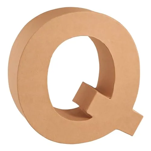 Glorex 6 2029 117 - Papp-Buchstabe Q, 17,5 x 5,5 cm, ideal zum Bemalen und für Serviettentechnik, vielseitige Dekoidee