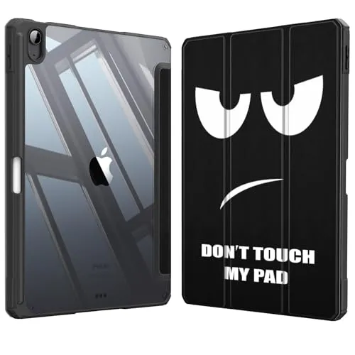 Fintie Hybrid Hülle für iPad Air 11 Zoll M4/M3/M2 (2026/2025/2024), iPad Air 5./4. Gen (2022/2020) 10,9 Zoll, mit Stifthalter, stoßfeste Schutzhülle mit transparenter Hartschale, Don't Touch