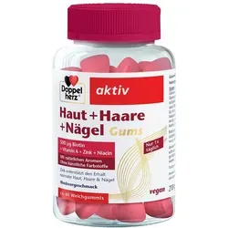 Doppelherz Haut + Haare + Nägel Gums - mit Vitaminen & Mineralstoffen - Zink unterstützt den Erhalt normaler Haut, Haare und Nägel - vegan - ca. 60 Weichgummis