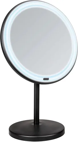 WENKO Kosmetikspiegel beleuchtet Onno schwarz - Sonstige Badezimmermöbel, ideal für präzises Make-up und Rasieren, mit hochwertiger Beleuchtung für optimale Sicht.