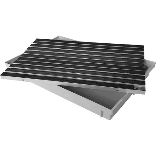 ACO 60x40 Fußmatte Gummi schwarz mit Bodenwanne Vario Light - Bodenbeläge: Komplettset mit leistungsstarker Fußmatte für Innen- und Außenbereich, begehbar und Rollstuhl befahrbar, mit stabiler Wanne und effektiver Schmutzaufnahme.