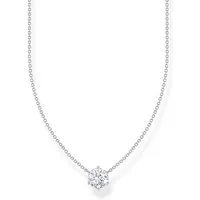 Thomas Sabo Kette mit Zirkonia-Anhänger aus 925 Sterlingsilber - Elegante Damenkette aus 925er Sterlingsilber mit weißem Zirkonia-Anhänger, ideal für individuelle Kombinationen und Geschenke zu besonderen Anlässen.