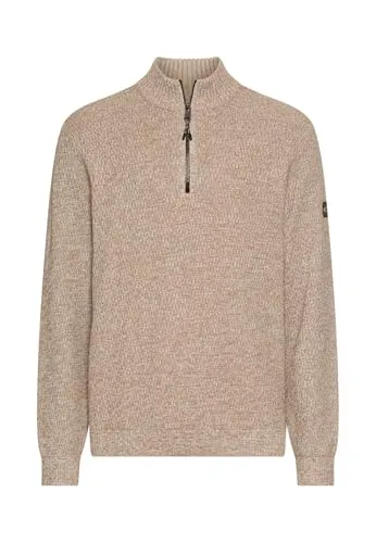 Troyer CAMEL ACTIVE Herren Pullover, Gr. XL, beige (oatmeal) - Casual Herren-Pullover mit Troyerkragen und Logo-Stickerei. Aus atmungsaktiver Strick-Qualität für hohen Tragekomfort und Bewegungsfreiheit.