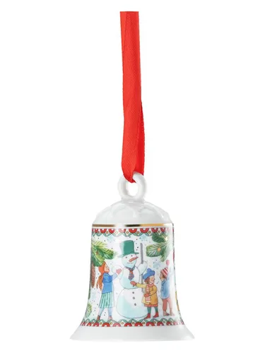 Hutschenreuther Porzellanglocke Weihnachtsglocke 2025 1er - Weihnachtsbaumschmuck und limitierte Sammleredition mit nostalgischem Motiv „Weihnachtsspiele“ von Renáta Fucíková, handgefertigt aus hochwertigem Porzellan – ein wertvolles Kunstwerk für festliche Tradition.