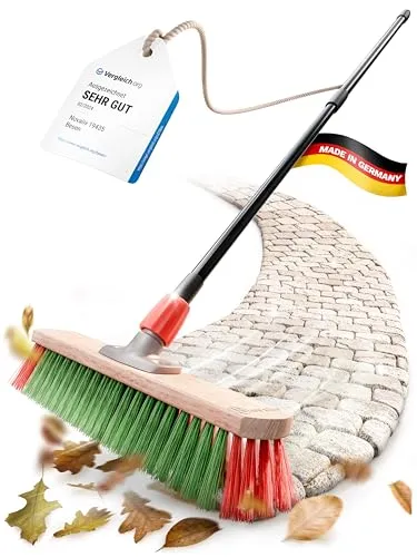 Novaliv Kehrbesen mit Teleskopstiel – Allzweckbesen für Garten und Hof - Praktischer Kehrbesen von Novaliv mit ausziehbarem Teleskopstiel (91-152 cm) und breiter Bürste (45 cm). Ideal für Gartenwege und komplizierte Bodenstrukturen. Platzsparend und vielseitig einsetzbar.