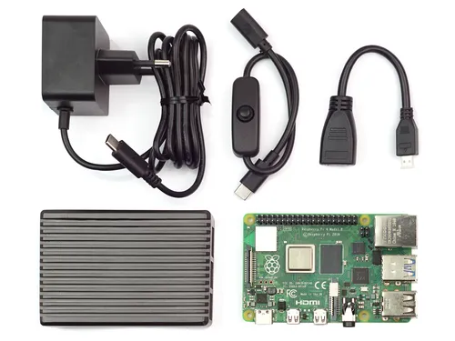 Raspberry Pi 4 Computer Modell B mit Full Armor Kit - PC-Gehäuse für Raspberry Pi 4, bietet verbesserten Schutz und Kühlung für optimale Leistung.