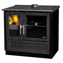 Plamen Festbrennstoffherd EEK A+ Holzherd Plamen 910 schwarz, externe Zuluft, Dauerbrandherd, 9,00 kW
