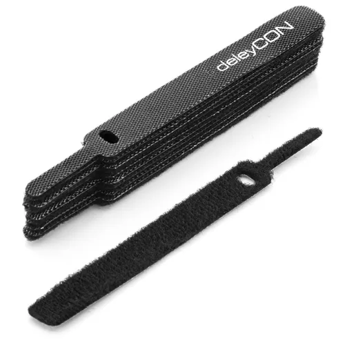 deleyCON 10x Klett Kabelbinder Kabel Band Klettband Klettbinder Klettverschluss