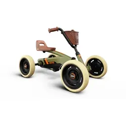 BERG Buzzy Retro Green Pedal Gokart - Tretfahrzeug für Kinder ab 2 Jahren, hohe Sicherheit und Stabilität mit verschleißfesten EVA-Reifen