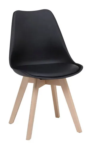casa NOVA Esszimmerstuhl LUKAS - Modern und Komfortabel - Stühle für Esszimmer und Küche, belastbar bis 150 kg mit komfortablem Kunstleder-Sitzpolster und schickem Design aus Kunststoff und Buchenholz.