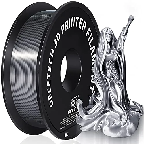 GEEETECH PLA Filament 1.75mm Silk Silber, 3d Drucker printer Filament PLA 1KG Spool
