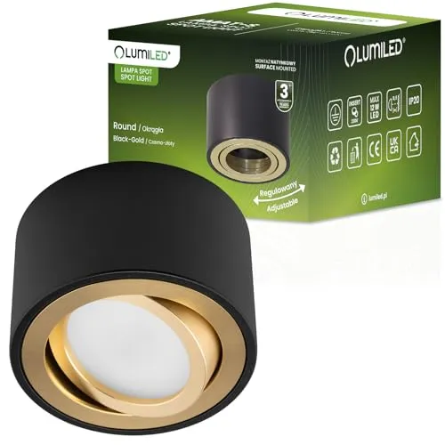 Lumiled Aufbauspot Tuba Aufbaustrahler Aufbauleuchte Aufputz Mobil Spotleuchte schwenkbar 15° Downlight 230V Deckenleuchte für LED Modul INSERT Fassung AMAT-S Schwarz 50mm