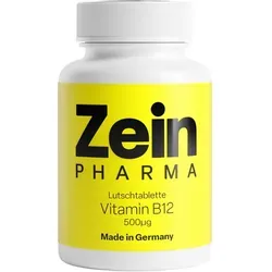 Vitamin B12 500?g Lutschtablette von ZEINpharma - Nahrungsergänzungsmittel zur Unterstützung des Energiestoffwechsels, mit köstlichem Zitronenaroma und 20.000 % NRV pro Tablette. Ideal für eine gesunde Ernährung.