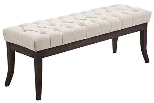 CLP Sitzbank Ramses - Stilvolle Polsterbank mit antik-dunklen Holzbeinen - Stilvolle Hocker mit hochwertiger Polsterung und edlem Stoffbezug, ideal für jeden Einrichtungsstil. Bequeme Sitzhöhe von 46 cm und in verschiedenen Farben erhältlich.