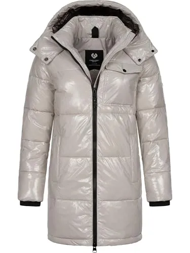 Ragwear Warmer Damen Wintermantel Roobie Long - Funktionsjacken: Hochwertiger, wasserabweisender Steppmantel mit Kapuze, ideal für kalte Wintertage und kombiniert Stil mit Komfort.