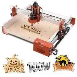 VEVOR CNC-Fräsmaschine 100W 3-Achsen - Vielseitige Holzfräse mit 400x400mm Arbeitsfläche. Ideal für präzises Gravieren und Fräsen dank starker Leistung und schneller Achsbewegung.