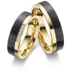 MARRYA Partnerring Edelstahl Ringe Trauringe Eheringe Partnerringe schwarz 52