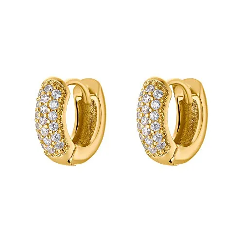 Heideman Ohrringe Damen Isa aus Edelstahl gold farbend poliert Ohrschmuck für Frauen mit Stein weiss vergoldet