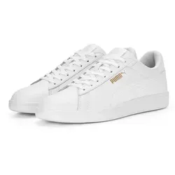 Puma Smash 3.0 L Unisex Sneaker - Puma White/Puma Gold, 46 EU - Herren-Sneaker mit Schnürung für optimale Passform und komfortablem, gepolstertem Schuhkragen für besten Tragekomfort.