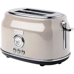 Haden Dorset Putty Toaster 2 Scheiben - Beige - Eleganter 2-Scheiben-Toaster mit breiten Schlitzen und 6 Bräunungsstufen. Praktische Kabelaufbewahrung und herausnehmbare Krümelschublade für mühelose Reinigung.