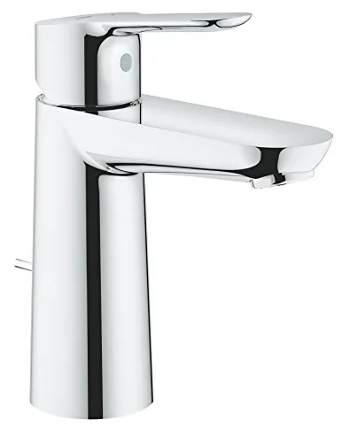 GROHE BauEdge Einhand-Waschtischbatterie, DN15, M-Size, chrom - Waschtischarmaturen mit Wassersparfunktion und Schnell-Montage-System für eine einfache Installation und umweltfreundlichen Wasserverbrauch.
