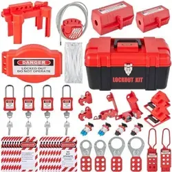 VEVOR 42-teiliges Lockout-Tagout-Kit - Vorhängeschlösser und Sicherheitswerkzeuge in einem kompakten Set, ideal für die elektrische Sicherheit und zuverlässige Lockout-Anforderungen.