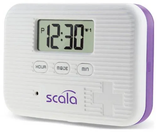 scala Pillenbox Timer 6 Fach, 5 Alarmzeiten - Weiß - Praktische Medikamentenbox mit 6 Fächern und 5 Alarmzeiten. Ideal für eine zuverlässige Medikamenteneinnahme, besonders in Reisegröße und mit verschließbarem Fach.