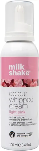 Milk_Shake Colour Whipped Cream Light Pink 100 ml – Tönungsschaum für strahlende Farben - Der Milk_Shake Colour Whipped Cream Light Pink 100 ml ist ein cremiger Tönungsschaum, der dem Haar einen sanften Rosaton verleiht und intensiv pflegt. Ideal zur Auffrischung der Haarfarbe und für einen gesunden Glanz.