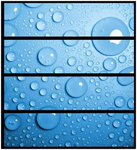 Wallario Möbelfolie/Aufkleber, geeignet für IKEA Malm Kommode mit 4 Schubfächern - Klebefolie Wassertropfen auf Blau