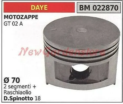 Kolben Motozappa GT 02 A Ø 70 Mm DAYE 022870 - Hochwertiger Kolben für Motozappa GT 02 A, ideal für den effizienten Einsatz in der Landwirtschaft. Robuste Verarbeitung für langlebige Leistung.